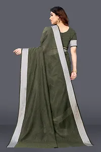 Beautiful Linen Saree with Blouse piece-thumb1