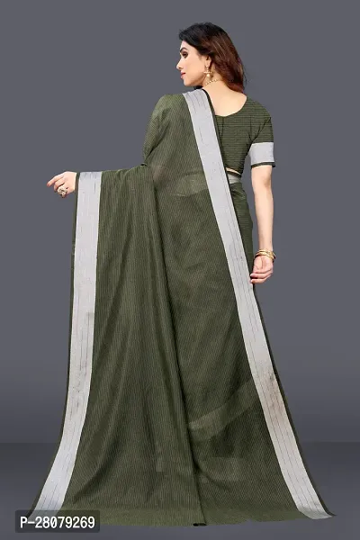 Beautiful Linen Saree with Blouse piece-thumb2