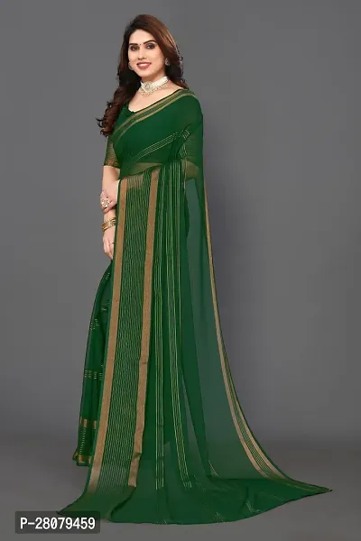 Beautiful Chiffon Saree with unstitched Blouse piece for Women-thumb2