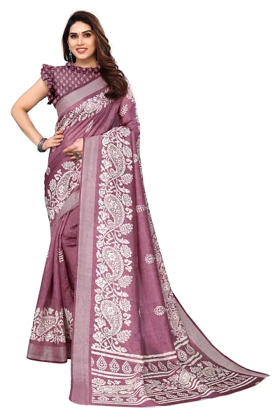 Stylish Women Blend Saree with Blouse piece