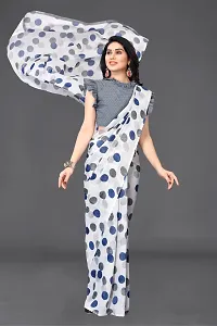 Women Georgette printed  saree with  Unstitched Blouse Piecee Grey-thumb2