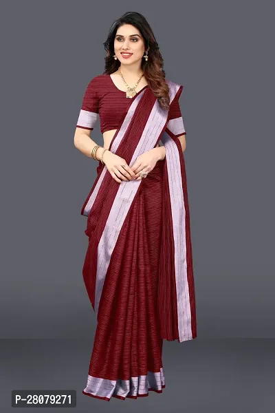 Beautiful Linen Saree with Blouse piece-thumb5