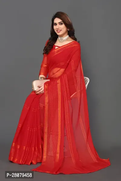 Beautiful Chiffon Saree with unstitched Blouse piece for Women