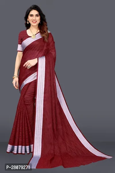 Beautiful Linen Saree with Blouse piece-thumb0