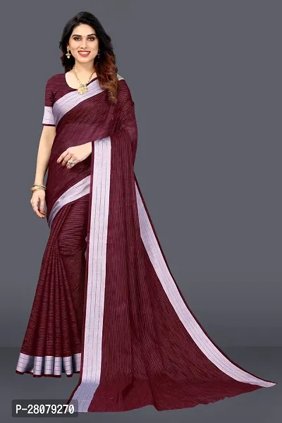 Beautiful Linen Saree with Blouse piece