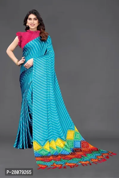 Beautiful Chiffon Saree with Blouse Piece-thumb0