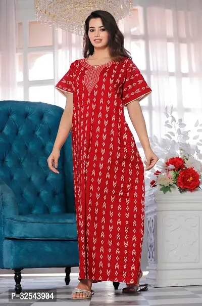 Elegant Cotton Blend Nightdress For Women-thumb0