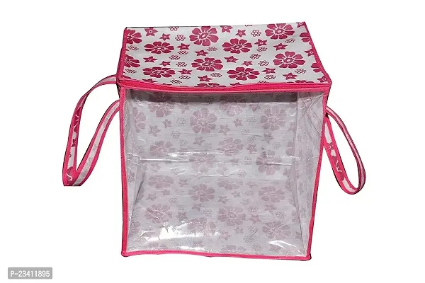 AMIRA INDUSTRIES Garments Protector Saree cover/Clothes Storage Bag with Dust Protection Front Clear window  Zip Closure for Multi-Purpose Clothing Storage Bag | Pack of 1-thumb2