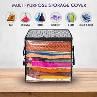 AMIRA INDUSTRIES Garments Protector Saree cover/Clothes Storage Bag with Dust Protection Front Clear window  Zip Closure for Multi-Purpose Clothing Storage Bag | Pack of 1-thumb2