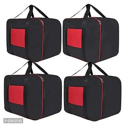 AMIRA INDUSTRIES Underbed Storage Bag Moisture Proof Cloth Organiser Big Underbed Storage Bag with Zippered Closure and Handle(Black Red, 54x46x28cm) (4)-thumb0