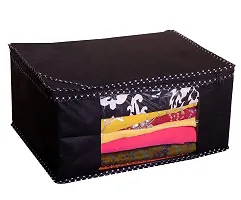 Amira industries Saree Covers With Zip|Saree Covers For Storage|Saree Packing Covers For Wedding|Pack of 6 (Black+RED)-thumb1