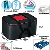 AMIRA INDUSTRIES Underbed Storage Bag Moisture Proof Cloth Organiser Big Underbed Storage Bag with Zippered Closure and Handle(Black Red, 54x46x28cm) (3)-thumb2