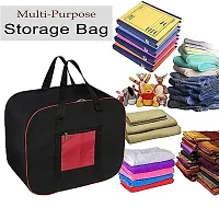 AMIRA INDUSTRIES?Underbed Storage Bag Moisture Proof Cloth Organiser Big Underbed Storage Bag with Zippered Closure and Handle(Black Red, 54x46x28cm) PACKOF 01-thumb4