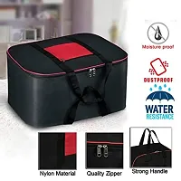 AMIRA INDUSTRIES Underbed Storage Bag Moisture Proof Cloth Organiser Big Underbed Storage Bag with Zippered Closure and Handle(Black Red, 54x46x28cm) (4)-thumb3
