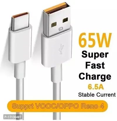 Premium Quality Port Miles 65W Super Fast Cable For 55W-50W-44W-33W- 30W-27W-25W-20W-18W-15W Adapter 6.5 A1M Pvc Usb Type C Cable (Compatible With Realme-Oppo- Vivo-Mi-Redmi-Samsung-Moto, Supervooc-Warp-Dart- Dash--Flash-Rapid Charging Cable