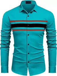 FINIVO FASHION Men Regular Fit Striped Spread Collar Casual Shirt-thumb1