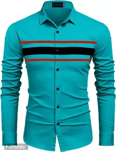 FINIVO FASHION Men Regular Fit Striped Spread Collar Casual Shirt-thumb2