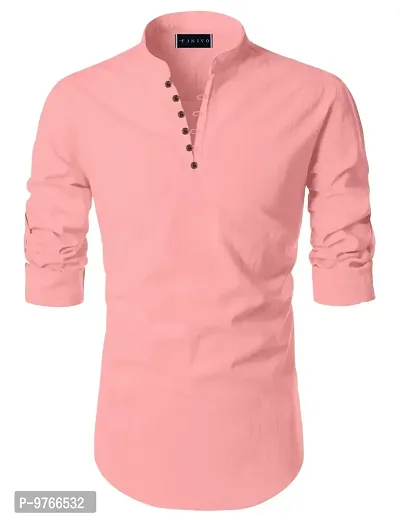 FINIVO FASHION Men Magic Cotton Full Sleeve Short Kurta Shirt