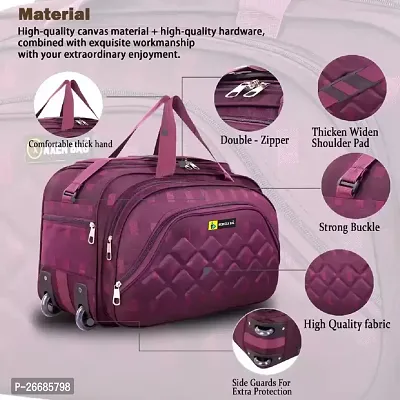 60 L Strolley Duffel Bag - Fabric Travel Duffel Bags for Men and Women-thumb4
