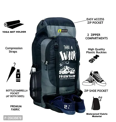 Travel Bag Rucksack Backpack for Hiking/Trekking/Camping/Travelling (Grey)-thumb3
