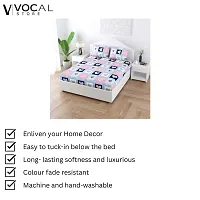 Vocal Store Grace Cotton/Microfiber 160 GSM Heart Printed Double Bedsheet with 2 Pillow Covers-thumb1