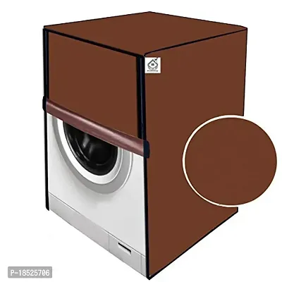 Jm Homefurnishings Polycarbonate Water  Dustproof Washing Machine Cover for Samsung 8 Kg FA Front Load, Ww80j54e0iw/tl, Solid Pattern (Coffee)-thumb0