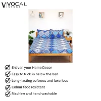 Vocal Store Double Bedsheet with 2 Pillow Cover|Floral Print  Glace Cotton Blend|Printed Design Pillow Cover|Size 222 x 254 cm, HFB-A016-thumb1