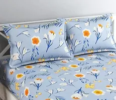 Vocal Store Double Bedsheet with 2 Pillow Cover|Floral Print  Glace Cotton Blend|Printed Design Pillow Cover|Size 222 x 254 cm, HFB-A015-thumb2