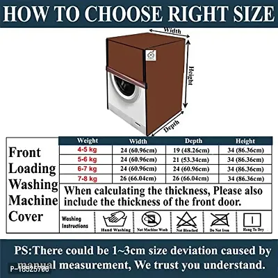 Jm Homefurnishings Polycarbonate Water  Dustproof Washing Machine Cover for Samsung 8 Kg FA Front Load, Ww80j54e0iw/tl, Solid Pattern (Coffee)-thumb5