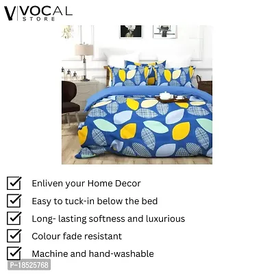 Vocal Store Grace Cotton/Microfiber 160 GSM Bedsheet with 2 Pillow Cover-thumb2