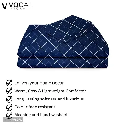 Vocal Store Glace Checks Printed Premium Double Bedsheet with 2 Pillow Covers - 160 TC Supersoft Glace Cotton - Breathable  Wrinkle Free-thumb2