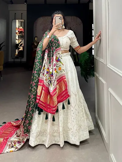 Stylish Georgette Embroidered Lehenga Choli Set