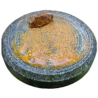 RARE OCEANS Sandalwood/Turmeric Haldi Grinding Mortar Round Shape Rubbing Stone-thumb1