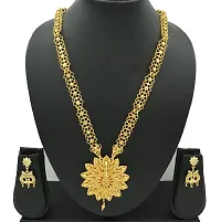 Upala? Gold Plated Classic Designed Rani Haar Necklace Set With Ear Rings For Women-thumb3