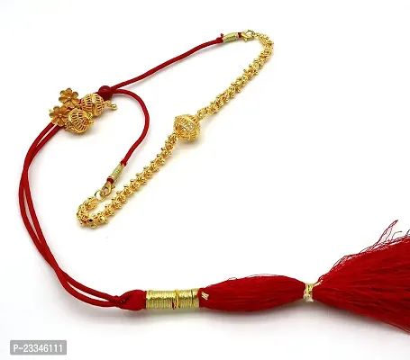 Upala Gold Plated Bakul Choker Necklace Set With Adjustable Tassel-thumb4