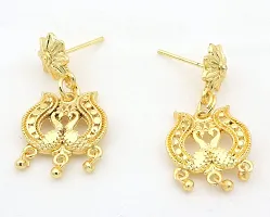 Upala? Gold Plated Classic Designed Rani Haar Necklace Set With Ear Rings For Women-thumb2