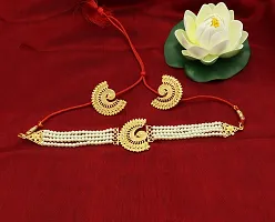 Upala Gold Plated Pearls Choker Peacock Motif For Girls And Women-thumb3