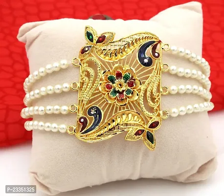 Upala Classic Gold Plated Bracelet with Minakari work For Women-thumb2