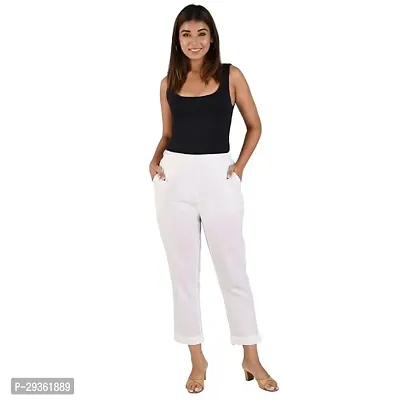 Trendy Moirai Cotton Blend Casual Trouser for Women