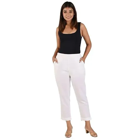 Trendy Moirai Blend Casual Trouser for Women