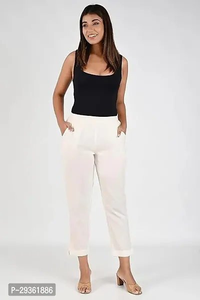 Trendy Moirai Cotton Blend Casual Trouser for Women-thumb4