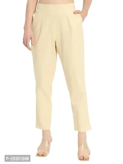 Trendy Moirai Cotton Blend Regular Fit Casual Trouser for Women