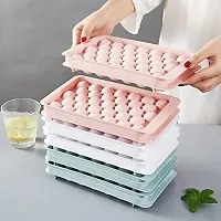 SZONZ Reusable Flexible Round Ice Cube Trays 33 Cavity Ice Cube Tray with Lid Trays for Freezer Moulds Small Cubes Whiskey Fridge Bar Soft Ice Cube Tray (Multicolor) Pack of 1-thumb4