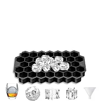 SZONZ Ice Cube Tray with Lid Silicone Honeycomb Shape Ice Mold for Whiskey, Cocktail, Parties, Fruit Juice, Soft Drink Small Square Ice Tray for Chilled Drinks ice mould, Ice Trays for Freezer (Multicolor) Pack Of 2-thumb3