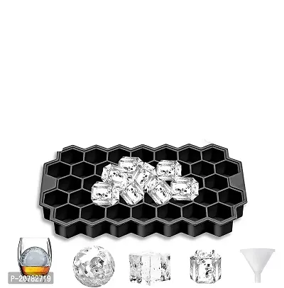SZONZ Ice Cube Tray with Lid Silicone Honeycomb Shape Ice Mold for Whiskey, Cocktail, Parties, Fruit Juice, Soft Drink Small Square Ice Tray for Chilled Drinks ice mould, Ice Trays for Freezer (Multicolor) Pack Of 2-thumb4