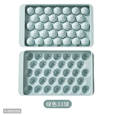 SZONZ Reusable Flexible Round Ice Cube Trays, 33 Cavity Mini Round Ice Plastic Tray Molds for Whiskey  Cocktails, Keep Drinks Chilled Ice Cube tray with Easy Release with removable lid (Multicolor, Pack Of 2)-thumb3