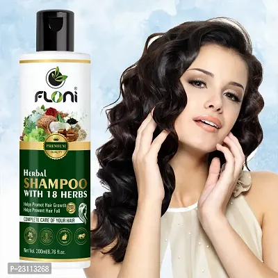 Floni 18 Herbs Natural Shampoo For Men  Women Suitable For Dry Hair Scalp prevent Hair Fall-thumb0