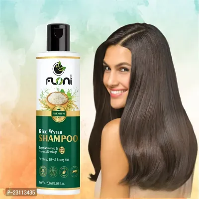 Floni Rice Water Shampoo for Women  Men for Shining Silky  Strong Hair 200 ML