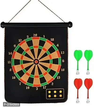 Dart Board Game Double Sided Magnet with Darts, Size- 12 Inches (Multicolor)