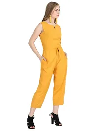 Solid Yellow Jumpsuit for women-thumb1